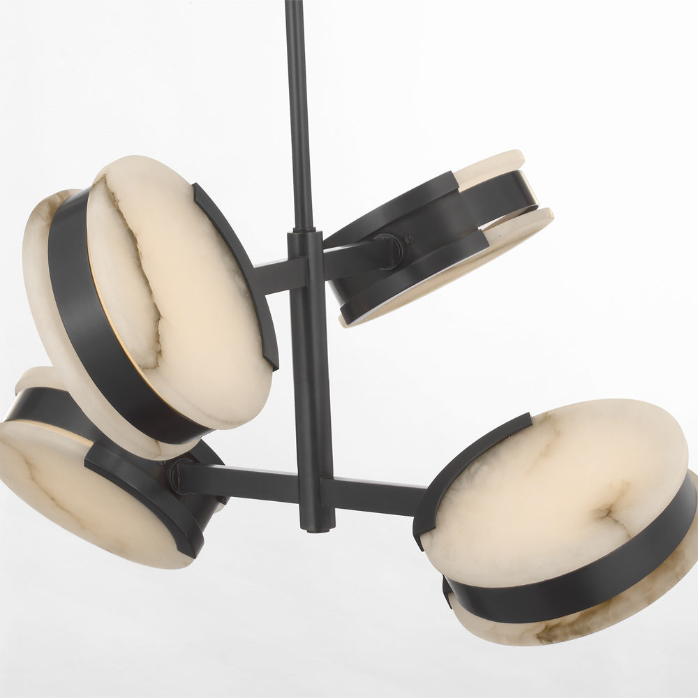 Melange LED Multi-Positional Semi-Flush Chandelier in Detail.