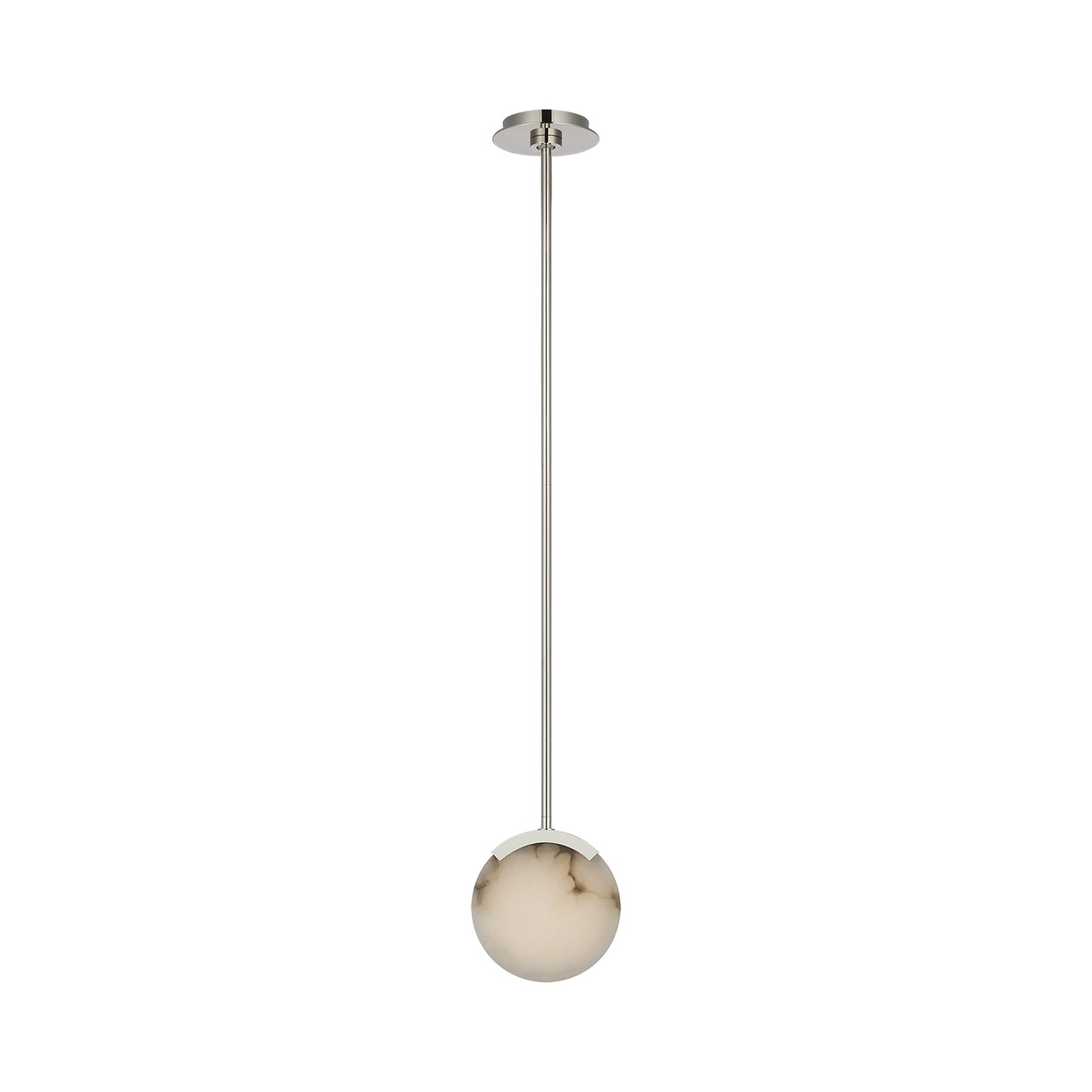 Melange LED Pendant Light in Polished Nickel.