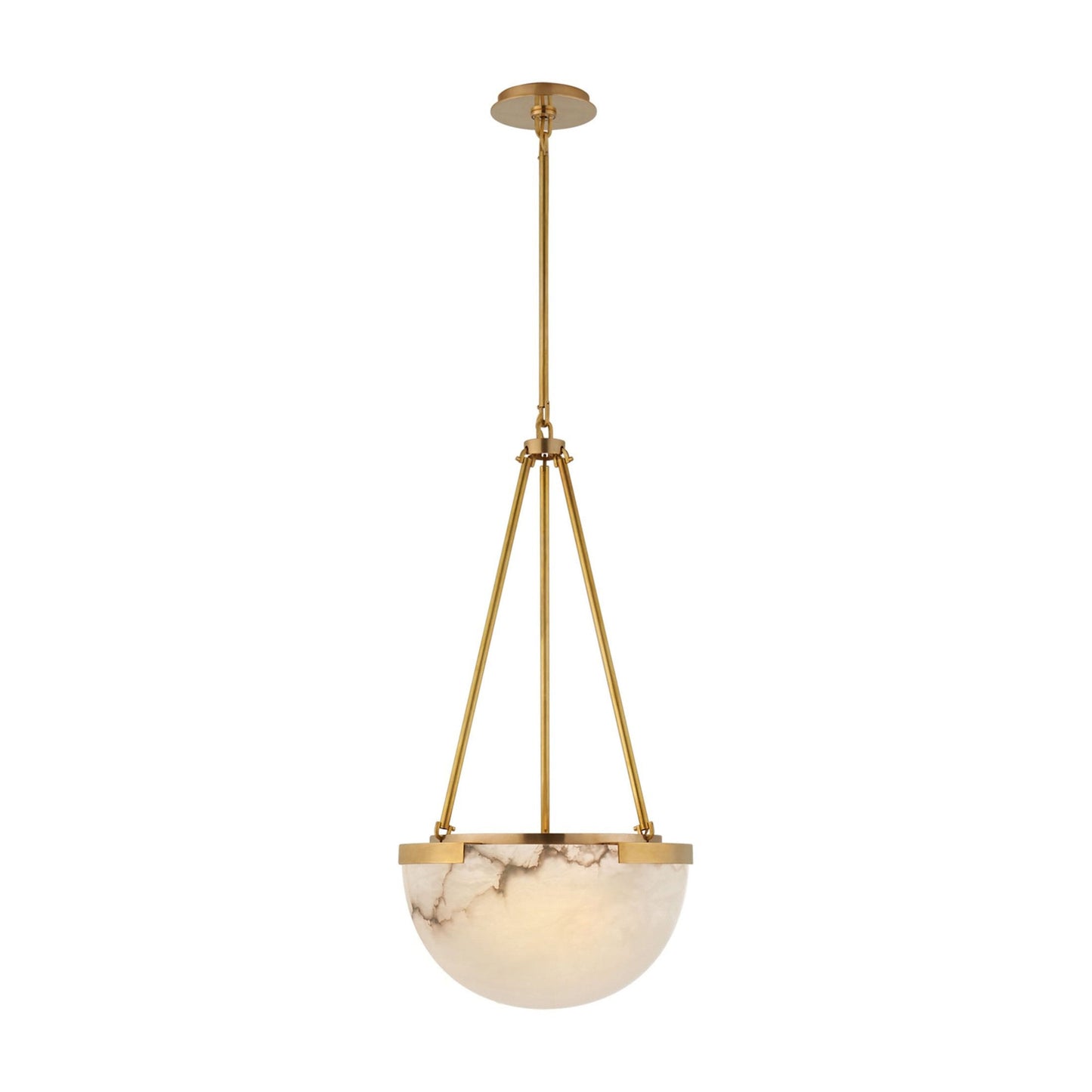 Melange Pendant Light in Antique-Burnished Brass.