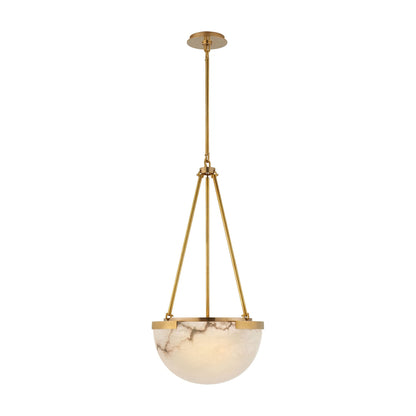Melange Pendant Light in Antique-Burnished Brass.
