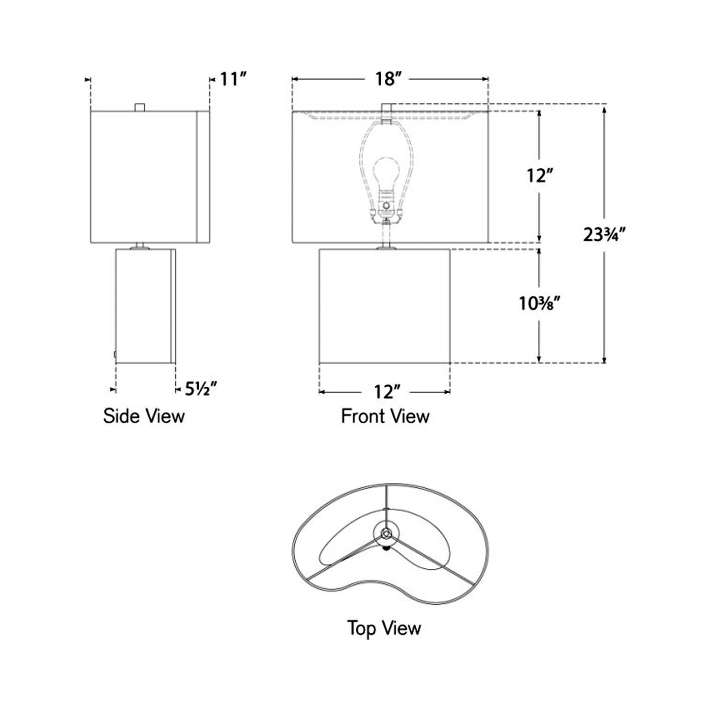 Mishca Table Lamp - line drawing.