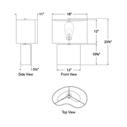 Mishca Table Lamp - line drawing.