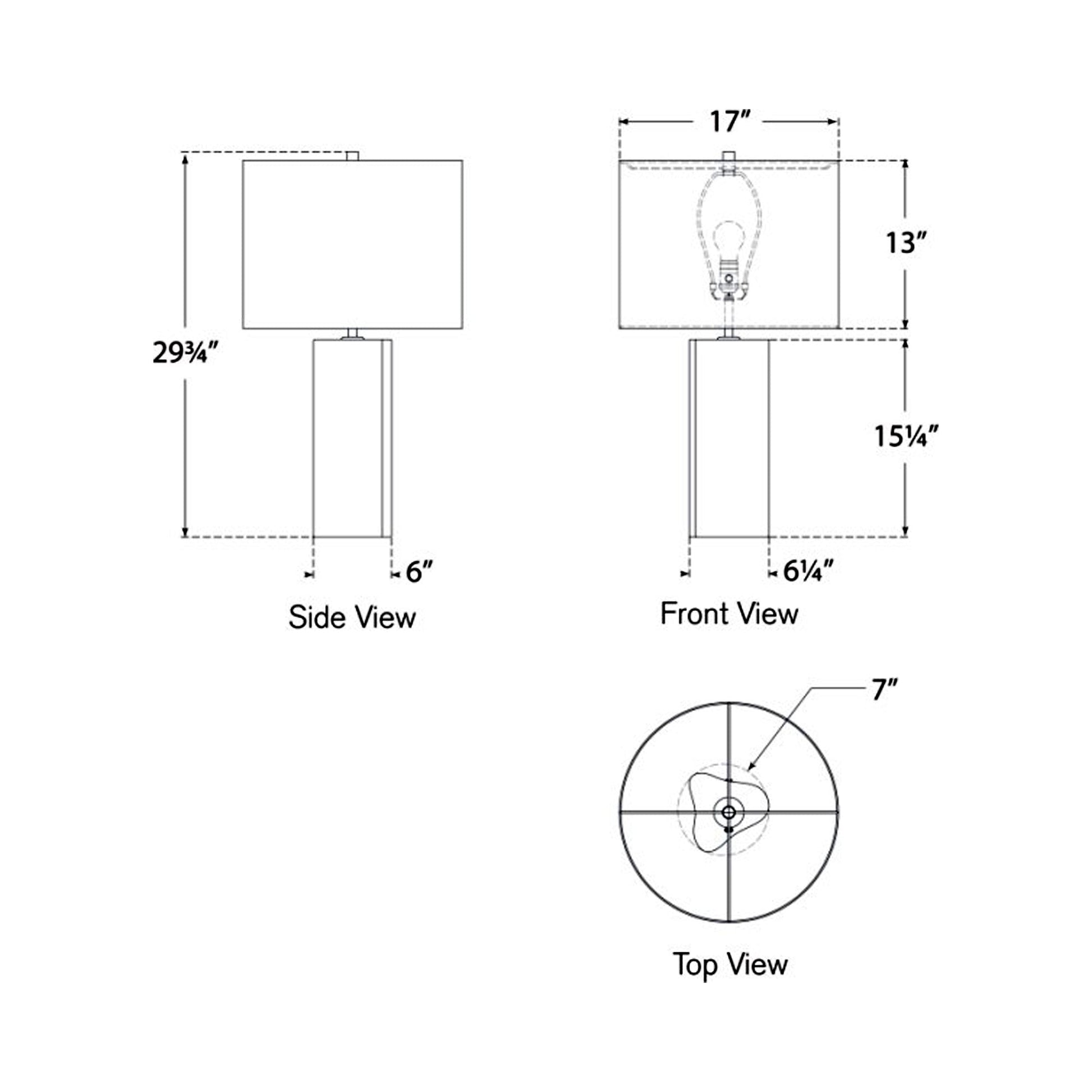 Mishca Table Lamp - line drawing.