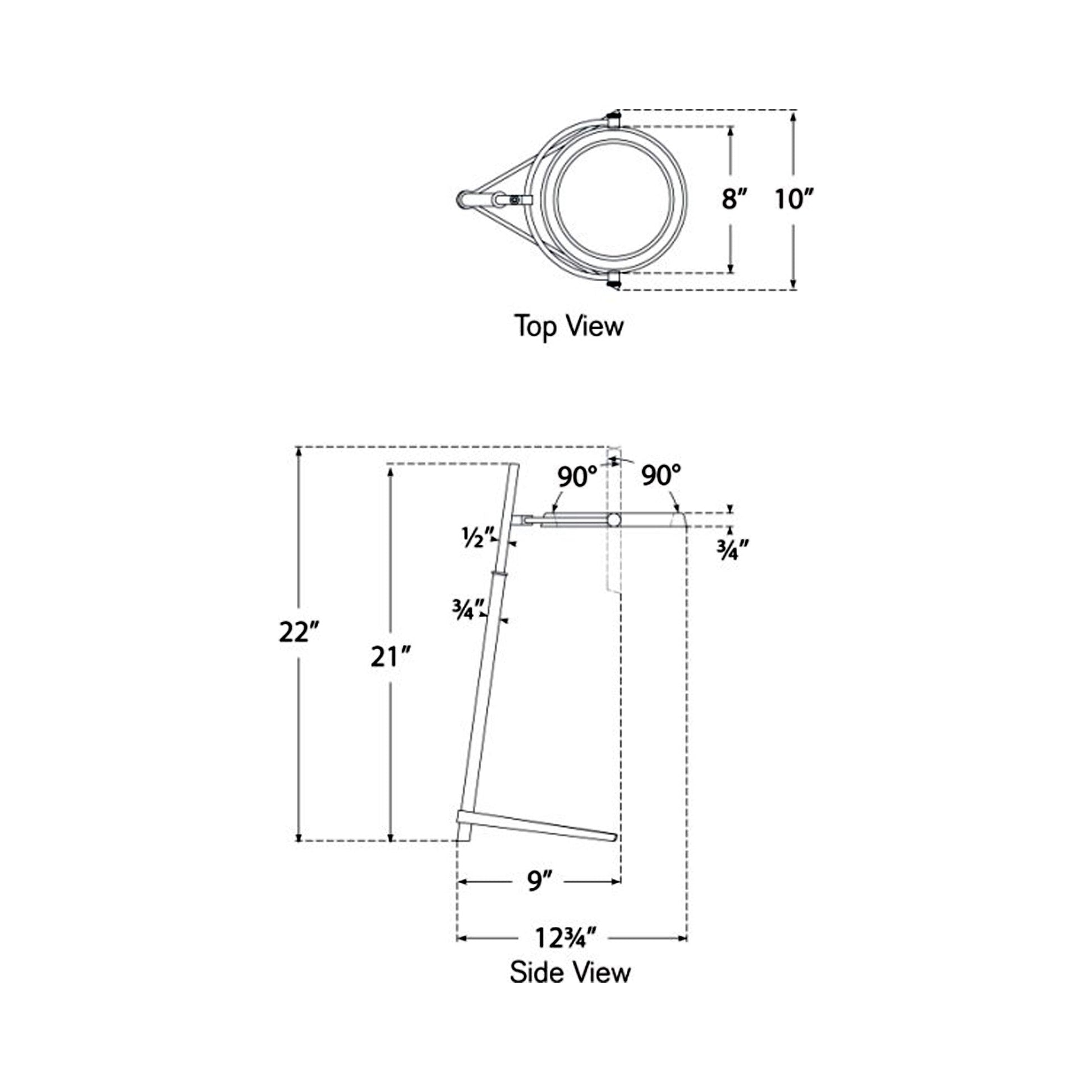 Mistral LED Table Lamp - line drawing.