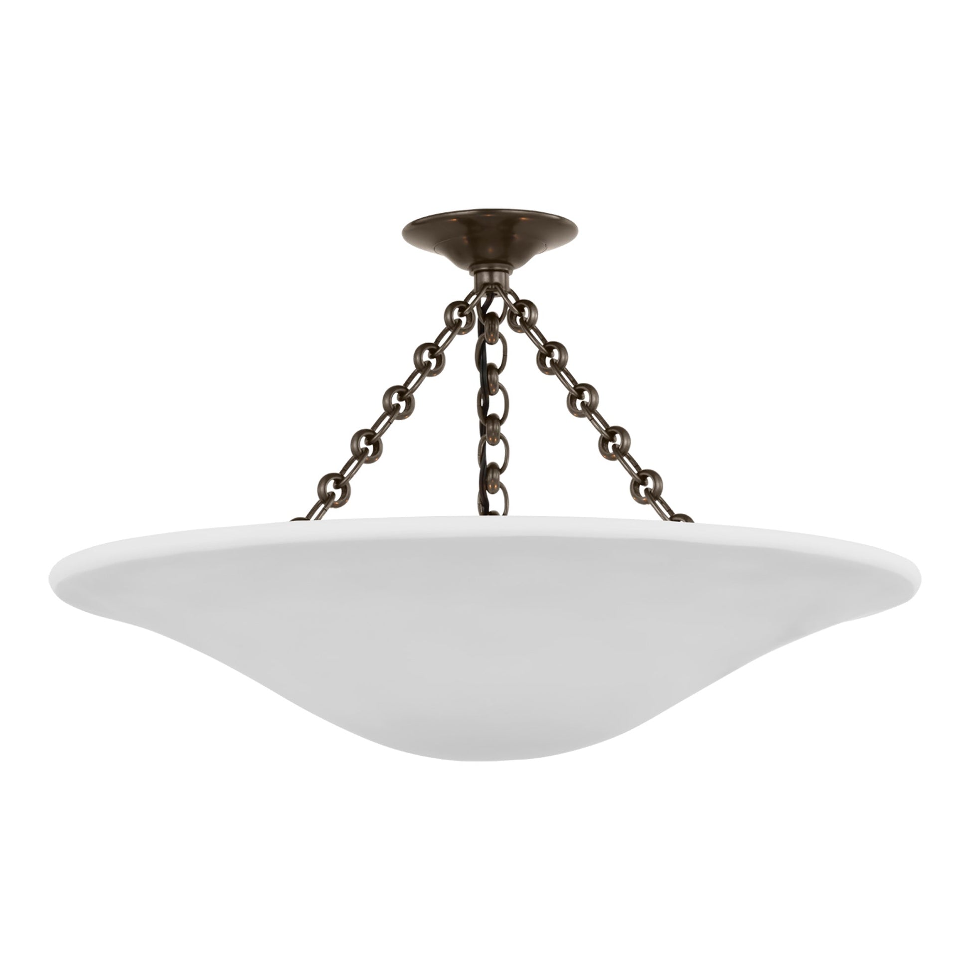 Mollino LED Semi Flush Mount Ceiling Light in Bronze (Large).