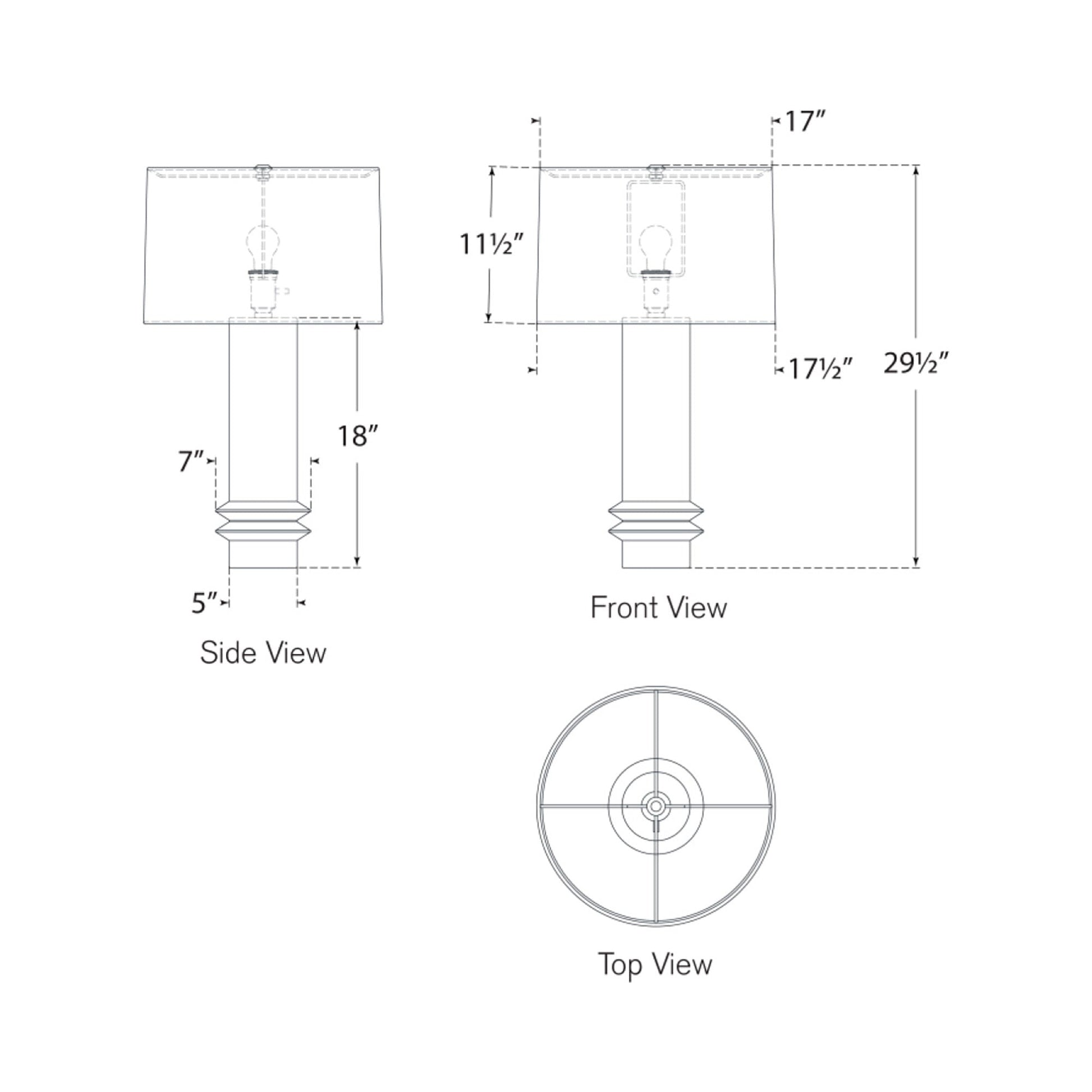 Montaigne Table Lamp - line drawing.