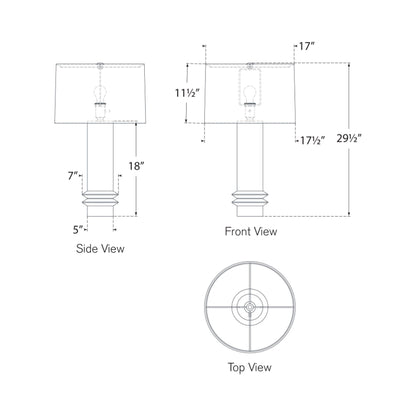 Montaigne Table Lamp - line drawing.