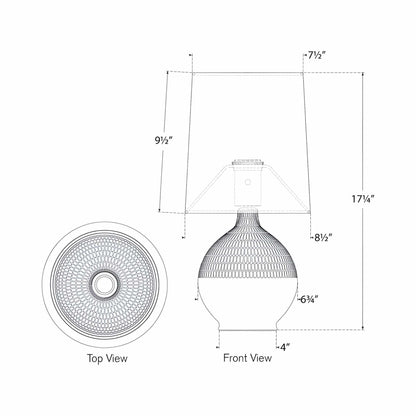 Morava Table Lamp - line drawing.