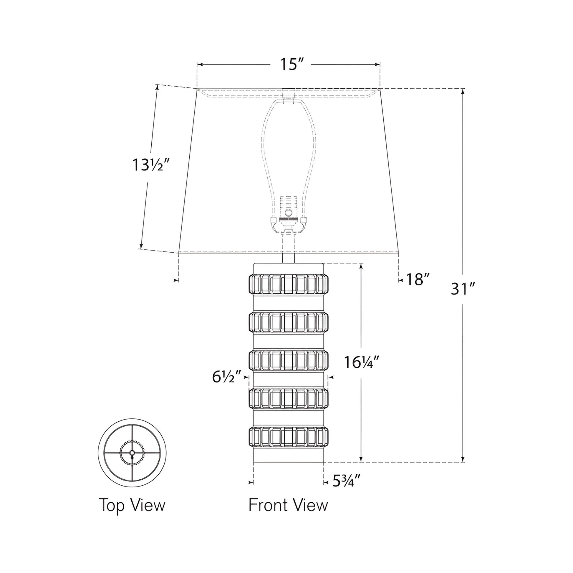 Mullin Table Lamp - line drawing.