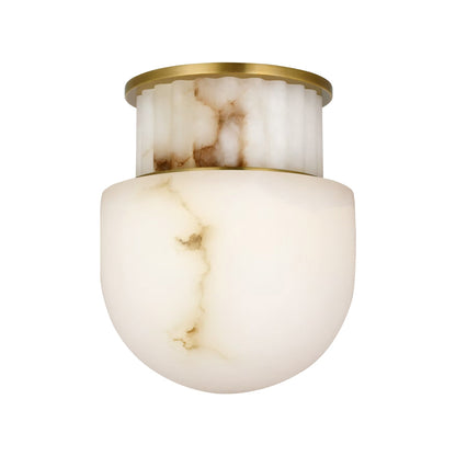 Nolan Flush Mount Ceiling Light in Alabaster/Alabaster (8-Inch).