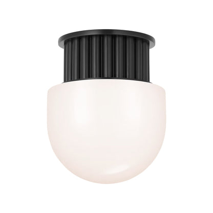 Nolan Flush Mount Ceiling Light in Bronze/White Glass (8-Inch).