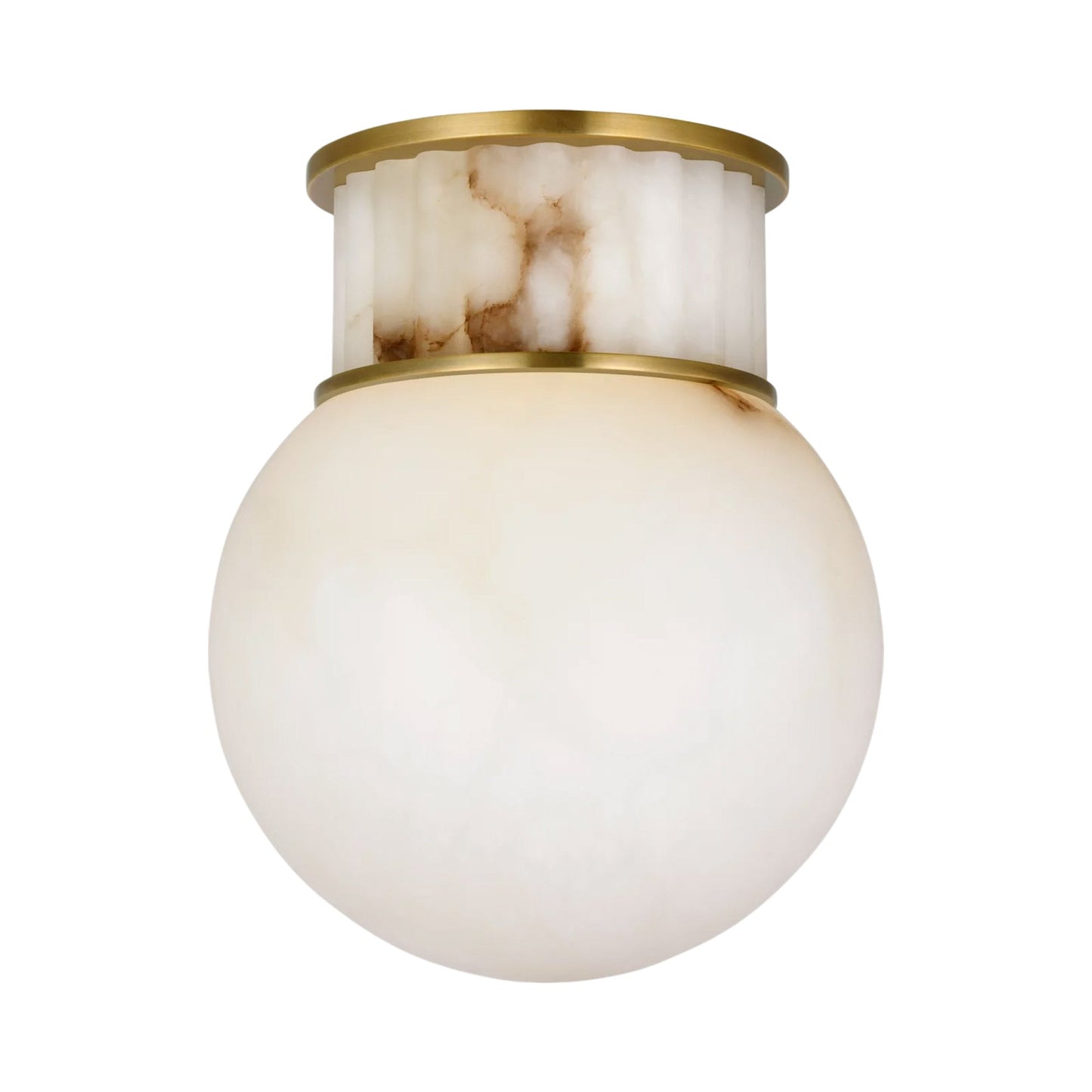 Nolan Flush Mount Ceiling Light in Alabaster/Alabaster (9-Inch).