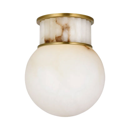 Nolan Flush Mount Ceiling Light in Alabaster/Alabaster (9-Inch).