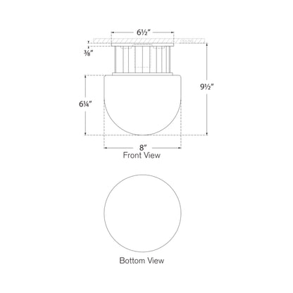 Nolan Flush Mount Ceiling Light - line drawing.