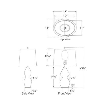 Noppon Table Lamp - line drawing.