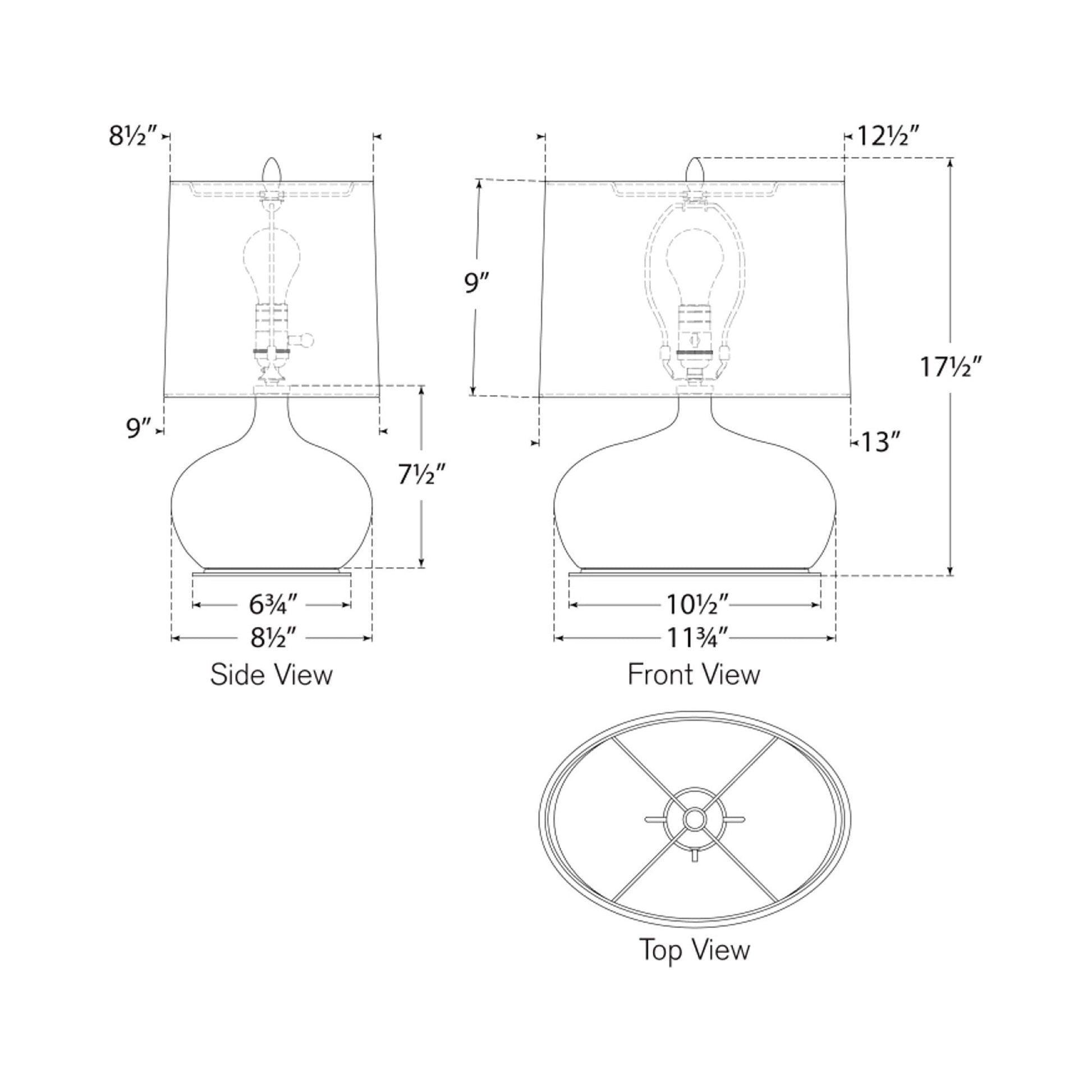Olinda Table Lamp - line drawing.