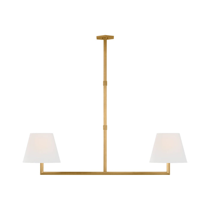 Olivier Linear Chandelier in Hand-Rubbed Antique Brass.