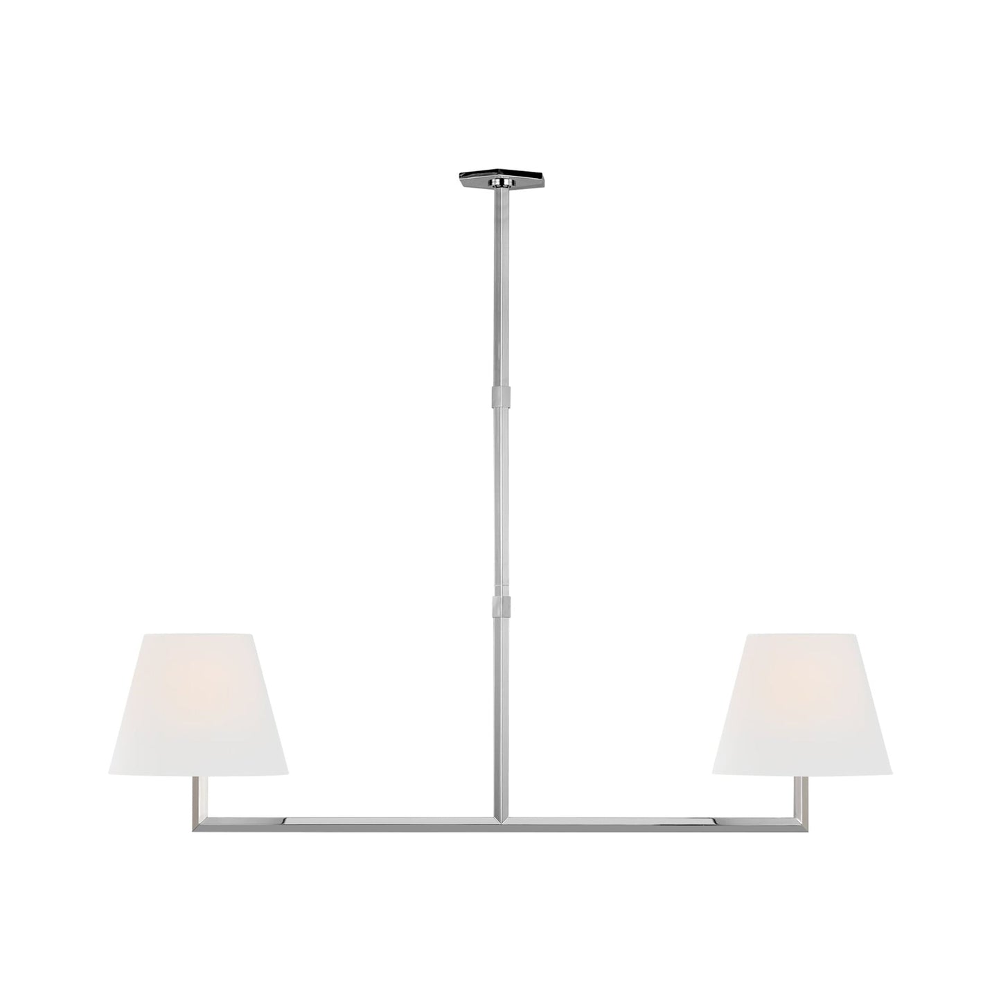 Olivier Linear Chandelier in Polished Nickel.