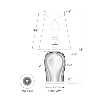 Opera Table Lamp - line drawing.