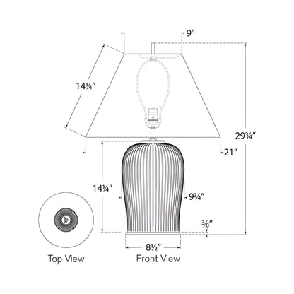 Opera Table Lamp - line drawing.