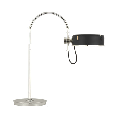 Oso Arc LED Table Lamp in Polished Nickel/Matte Black.