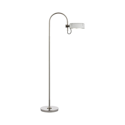 Oso LED Floor Lamp in Polished Nickel/Matte White.