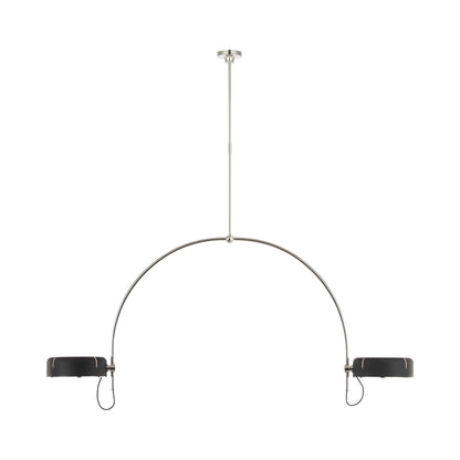Oso LED Linear Arched Pendant Light in Polished Nickel/Matte Black (Large).