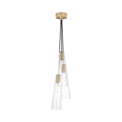 Osvaldo Pendant Light in Antique-Burnished Brass (3-Light).