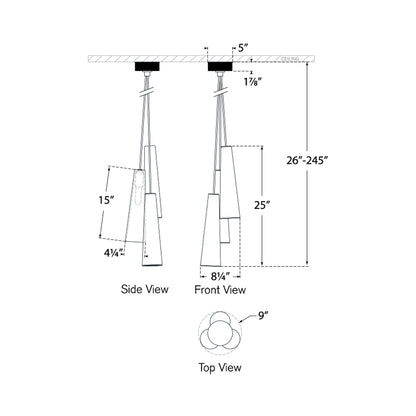 Osvaldo Pendant Light - line drawing.