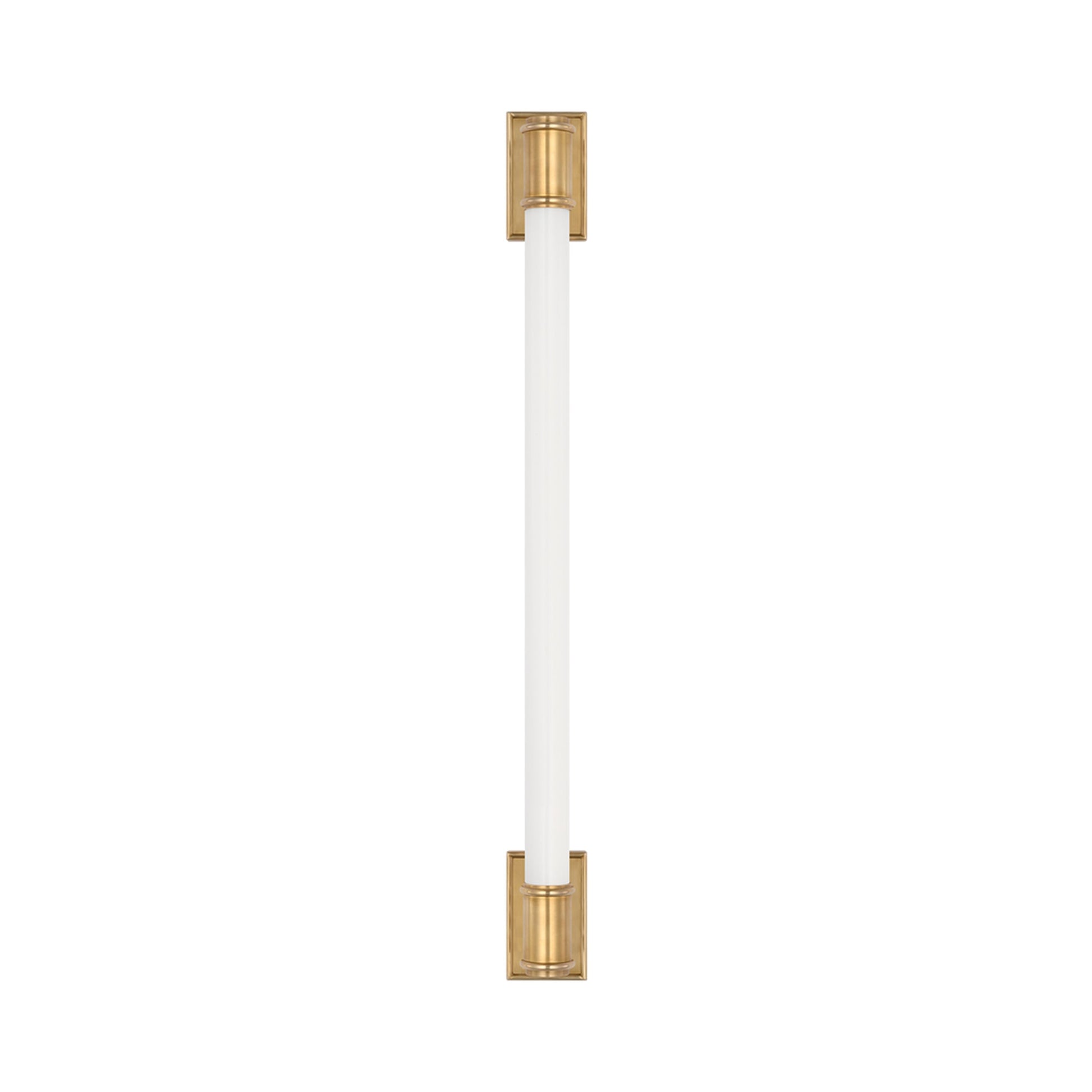 Owen LED Linear Bath Wall Light in Antique-Burnished Brass.