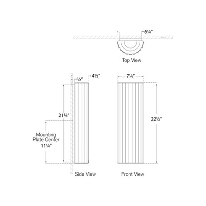 Palati Wall Light - line drawing.