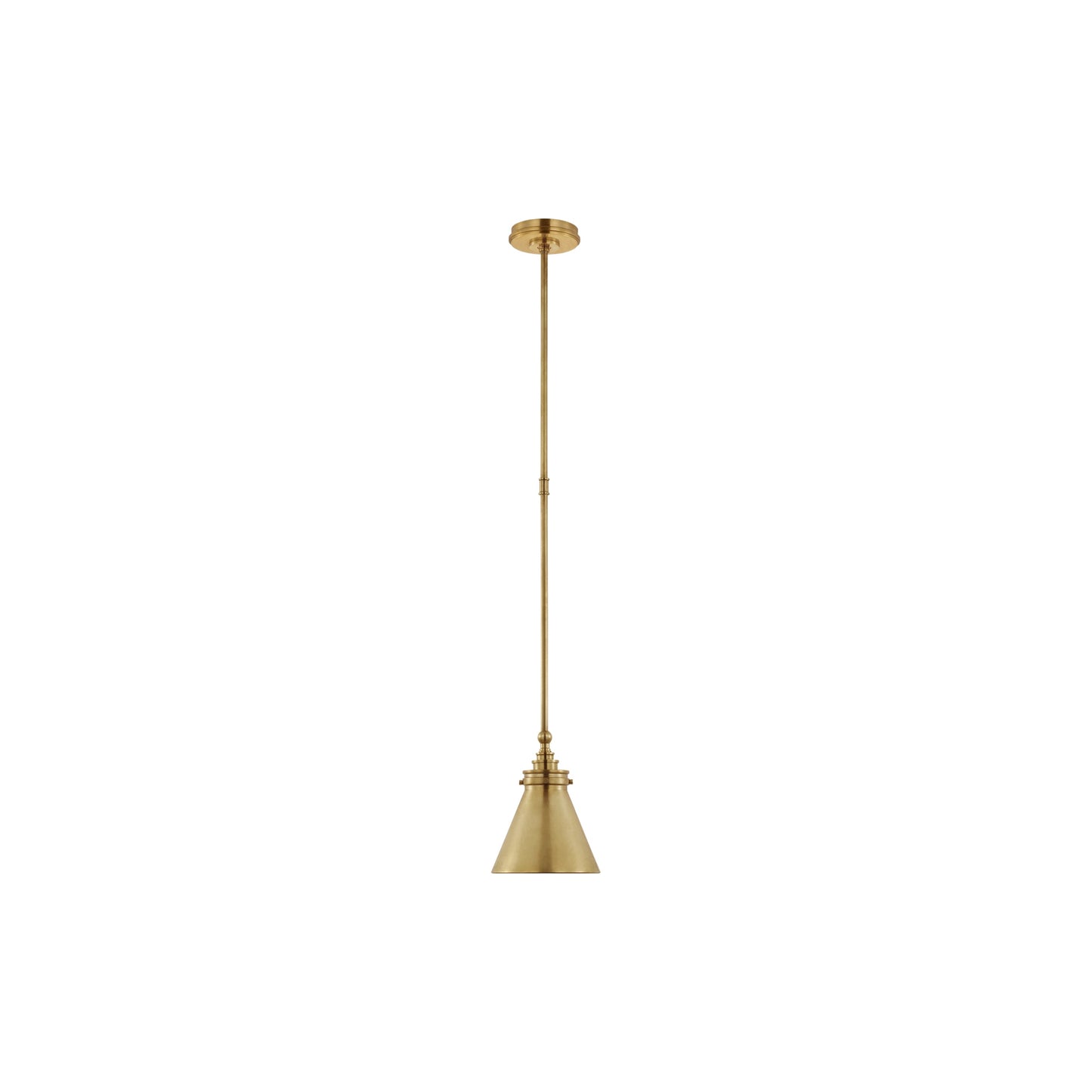 Parkington Conical Pendant Light in Antique-Burnished Brass (7.25-Inch/Antique-Burnished Brass).