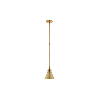 Parkington Conical Pendant Light in Antique-Burnished Brass (7.25-Inch/Antique-Burnished Brass).