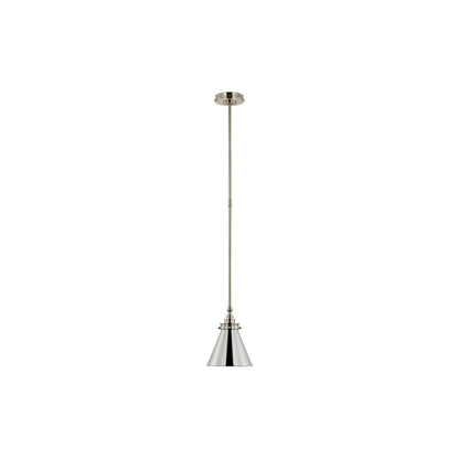 Parkington Conical Pendant Light in Polished Nickel (7.25-Inch/Polished Nickel).