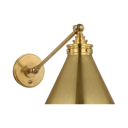 Parkington Swing Arm LED Wall Light in Single Arm/Antique-Burnished Brass/Antique-Burnished Brass.