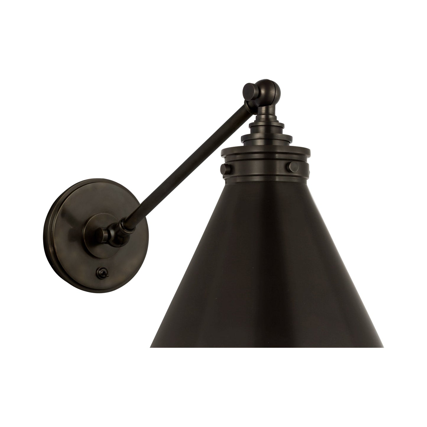 Parkington Swing Arm LED Wall Light in Single Arm/Bronze/Bronze.