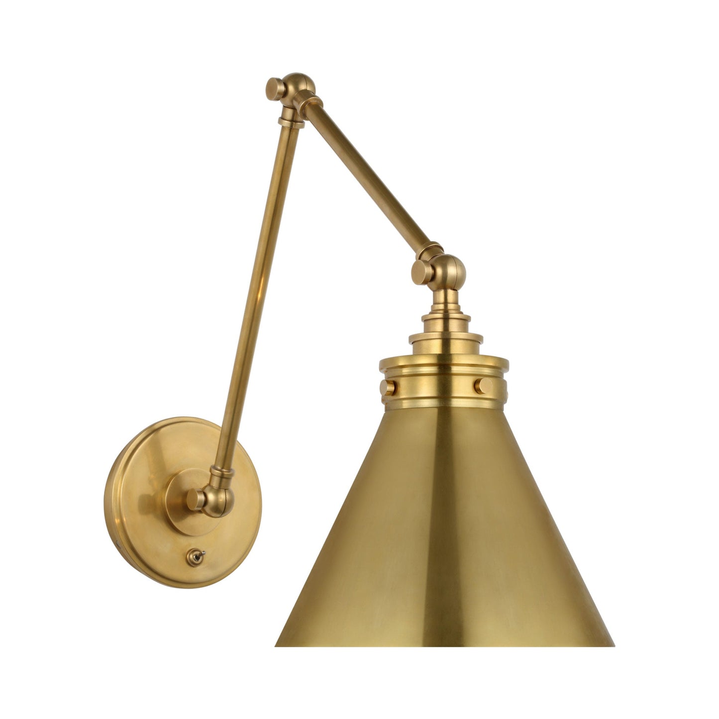 Parkington Swing Arm LED Wall Light in Double Arm/Antique-Burnished Brass/Antique-Burnished Brass.