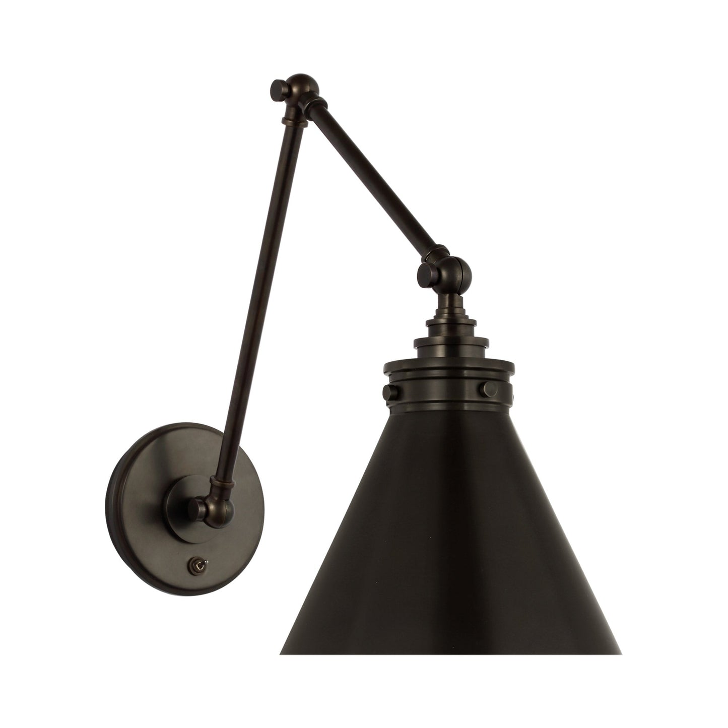 Parkington Swing Arm LED Wall Light in Double Arm/Bronze/Bronze.