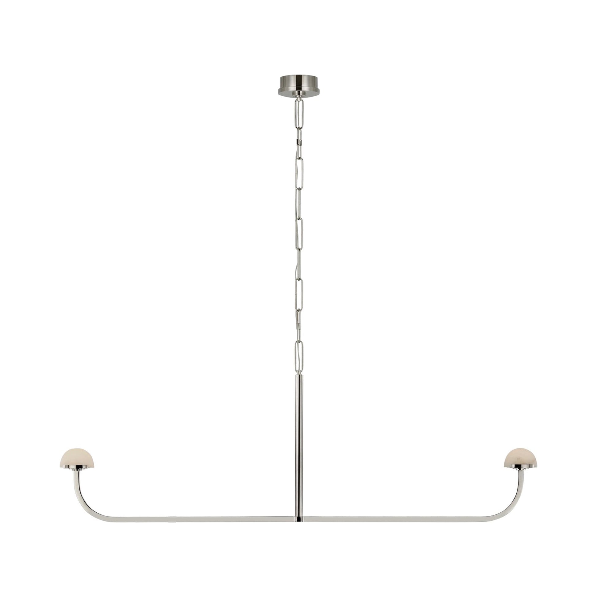 Pedra LED Linear Chandelier in Polished Nickel.