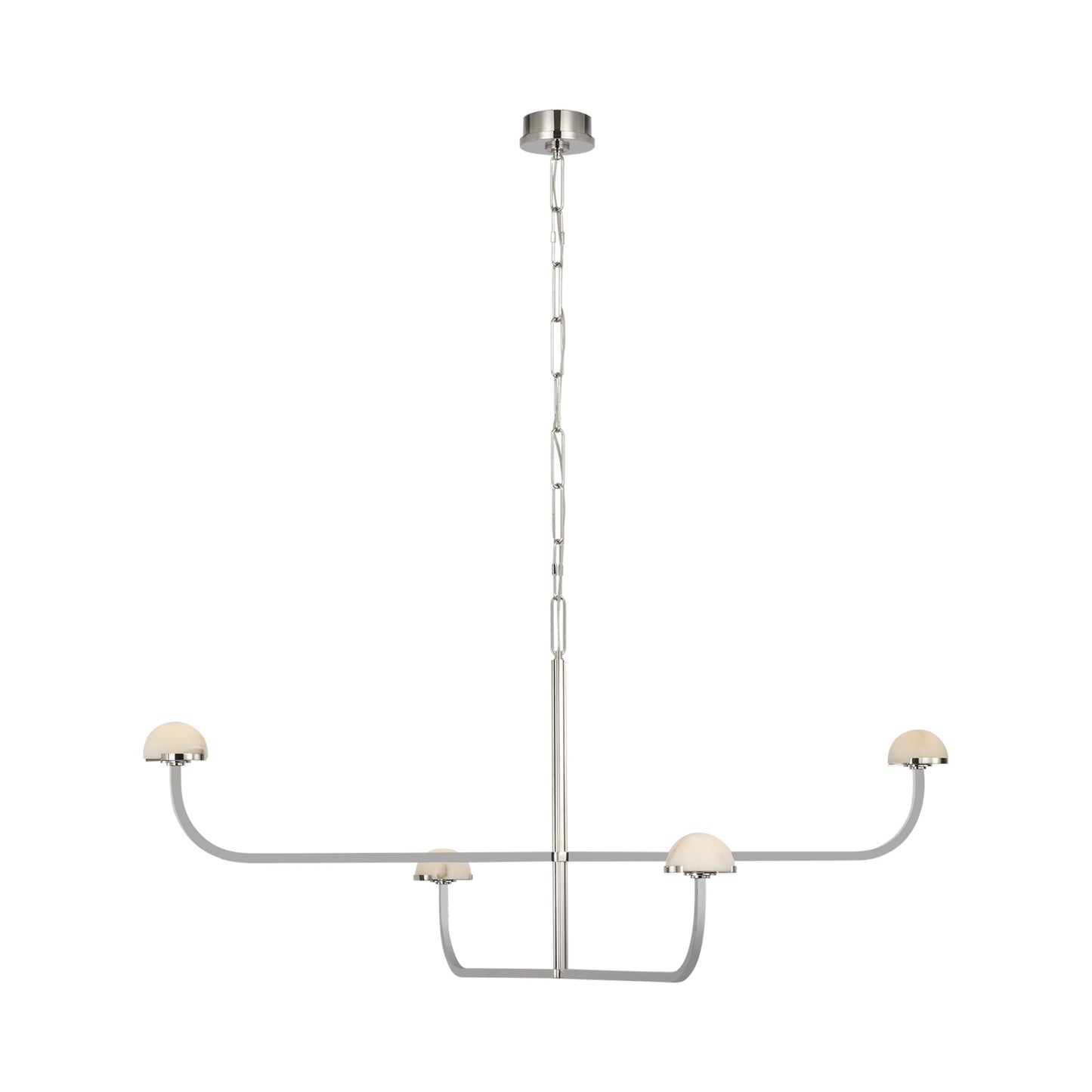 Pedra LED Shallow Chandelier in Polished Nickel (2-Tier).