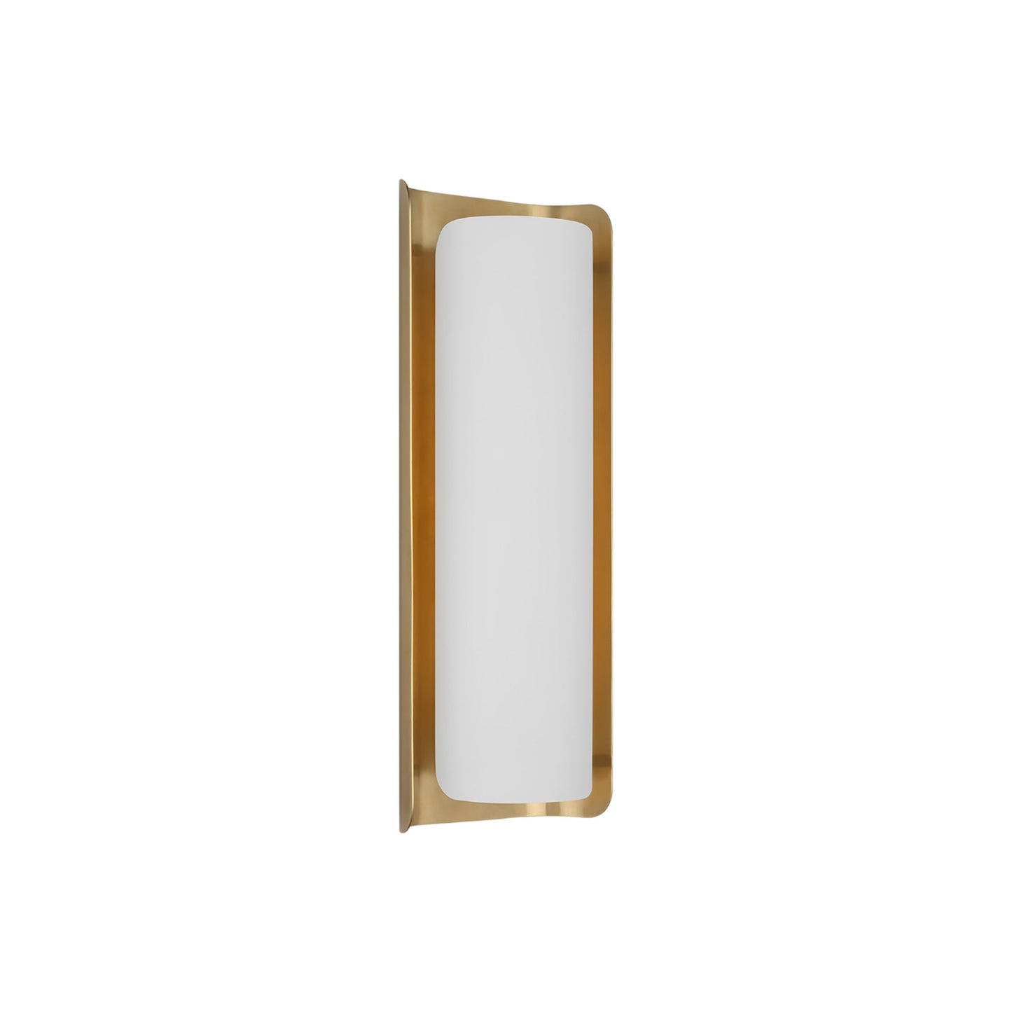 Penumbra LED Wall Light in Hand-Rubbed Antique Brass/White (15-Inch).