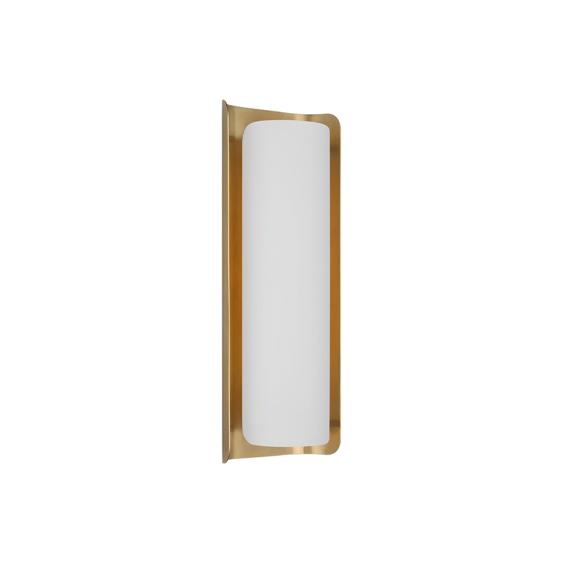 Penumbra LED Wall Light in Hand-Rubbed Antique Brass/White (15-Inch).
