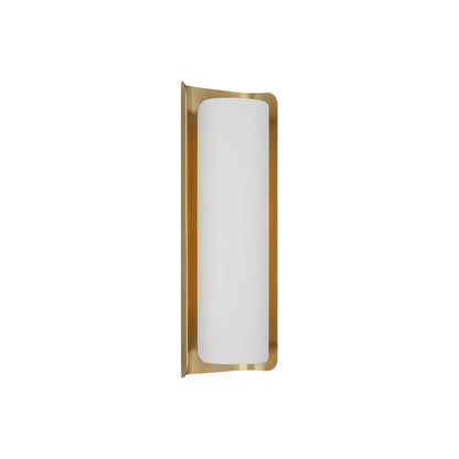 Penumbra LED Wall Light in Hand-Rubbed Antique Brass/White (15-Inch).