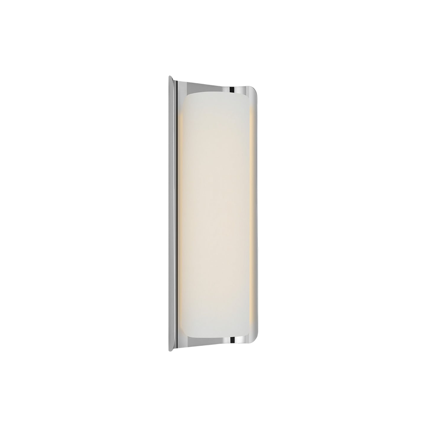 Penumbra LED Wall Light in Polished Nickel/Linen (15-Inch).