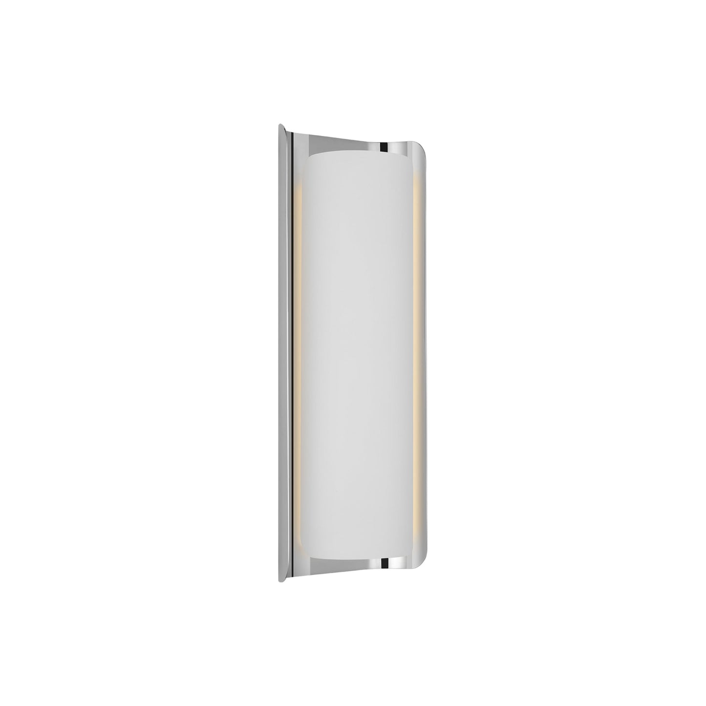 Penumbra LED Wall Light in Polished Nickel/White (15-Inch).