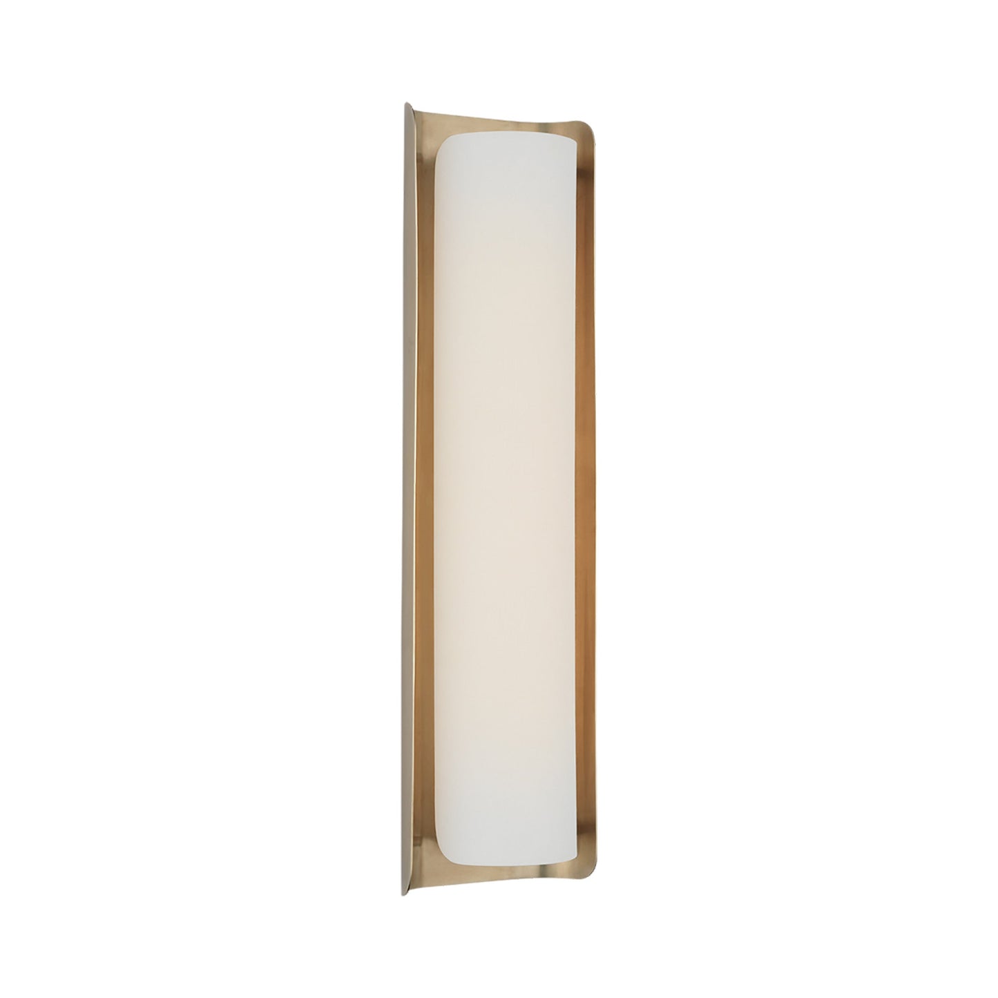 Penumbra LED Wall Light in Hand-Rubbed Antique Brass/Linen (21-Inch).