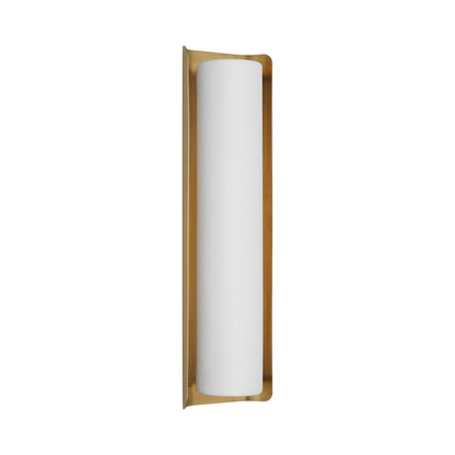 Penumbra LED Wall Light in Hand-Rubbed Antique Brass/White (21-Inch).