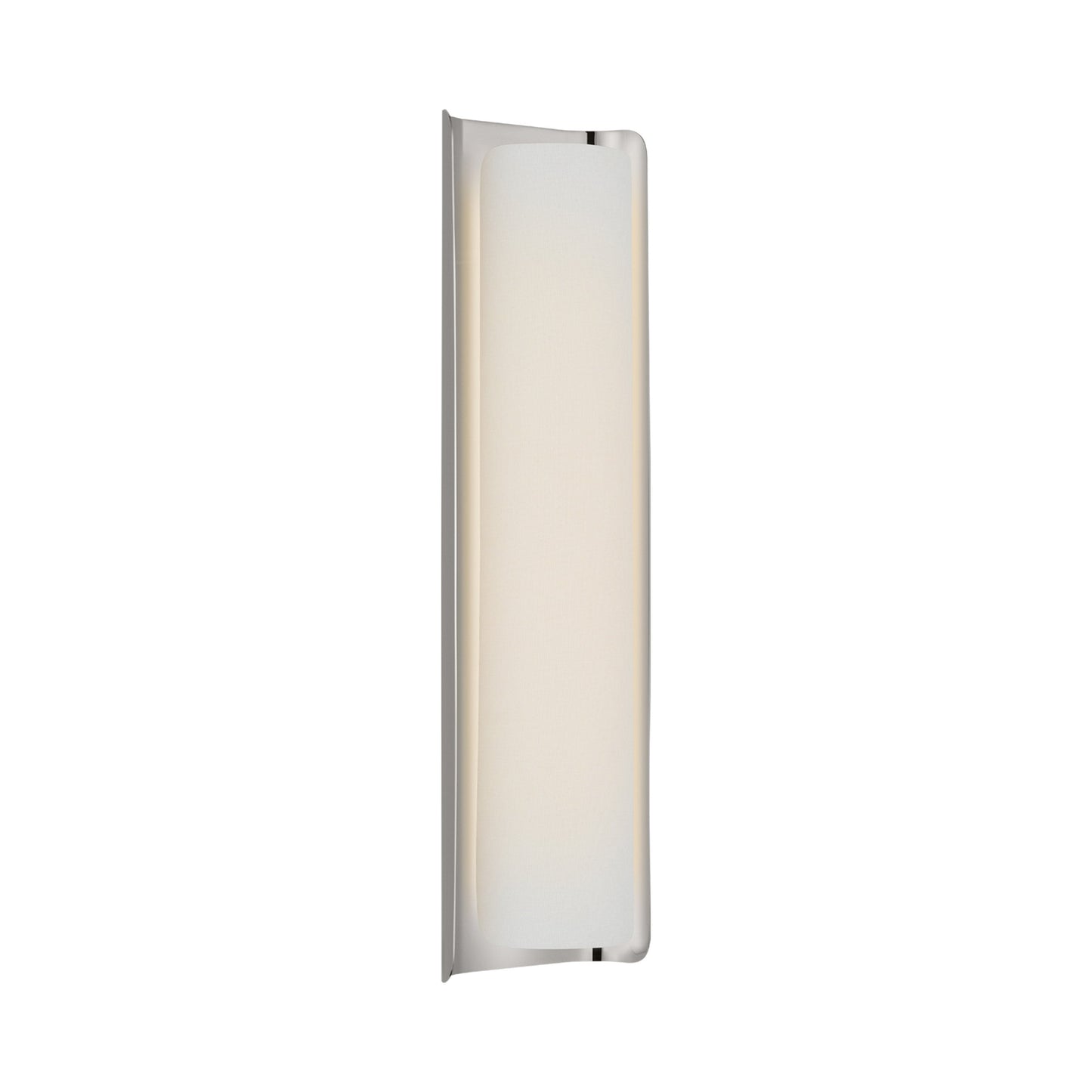 Penumbra LED Wall Light in Polished Nickel/Linen (21-Inch).