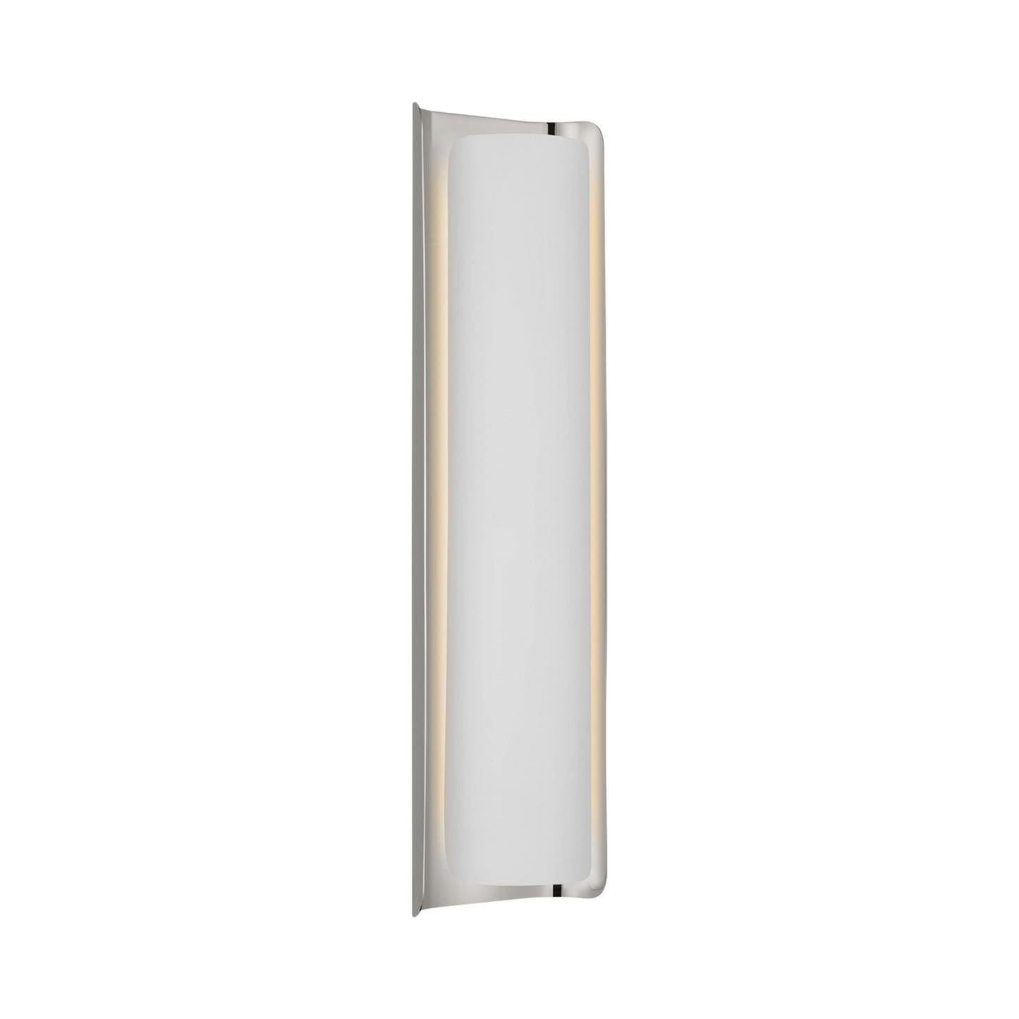 Penumbra LED Wall Light in Polished Nickel/White (21-Inch).