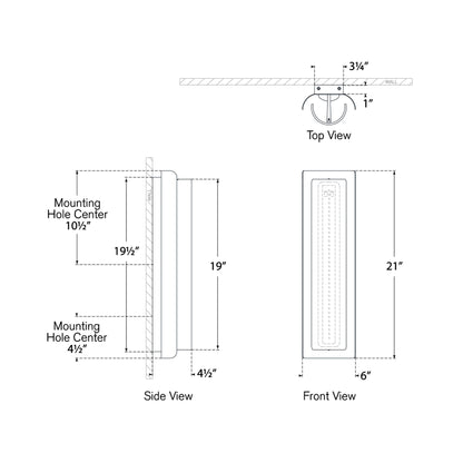 Penumbra LED Wall Light - line drawing.